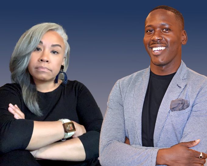 Composite portraits of Drs. Gloria Wilson and Justin Coles.